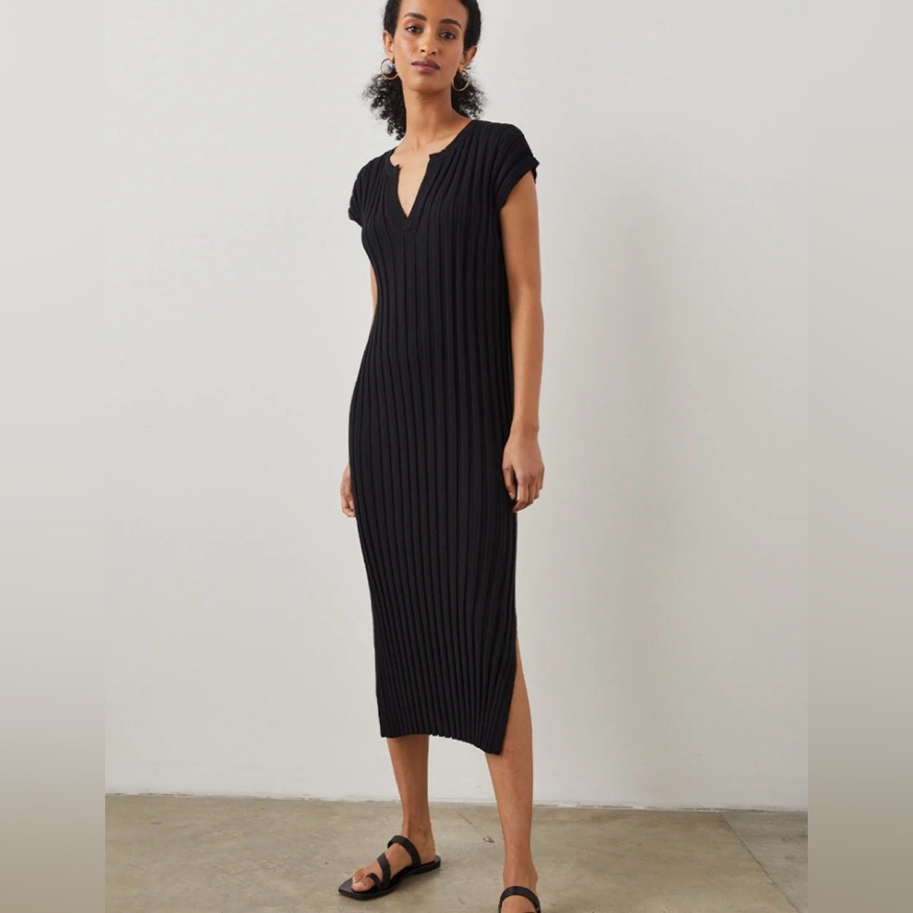 NWT Rails Ashley black midi dress- S